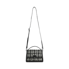 Tori Crossbody Bag Tweed Mix - Black W/Black+White