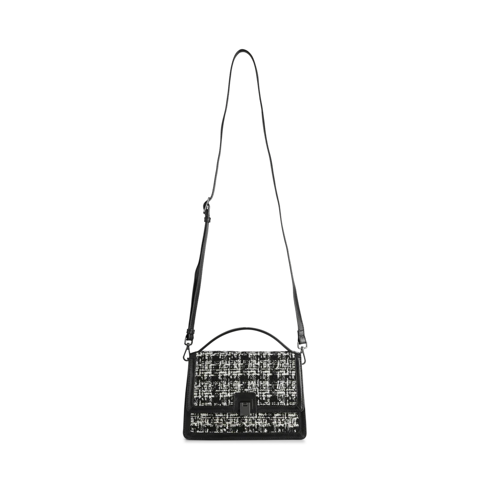 Tori Crossbody Bag Tweed Mix - Black W/Black+White