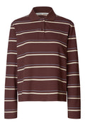 Lovella Striped Polo LL Tee - Bitter Chocolate