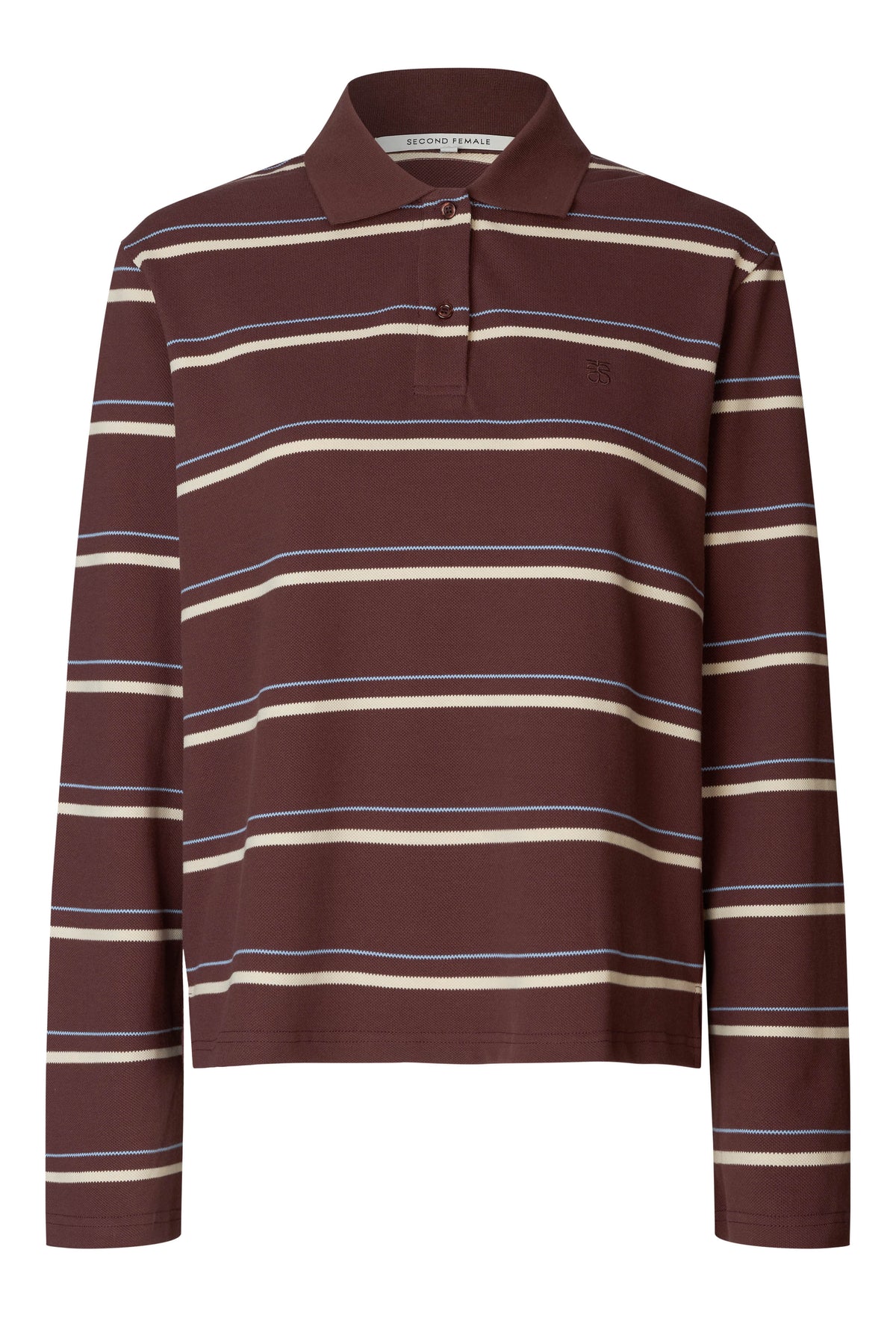 Lovella Striped Polo LL Tee - Bitter Chocolate