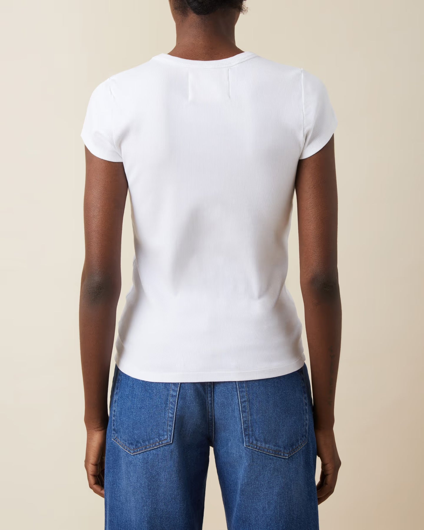 Valeria Rib Tee - Natural White