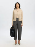 Thea Ls Knit Merino O-Neck - Oatmeal