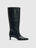 Olivia Leather High Shafted Boot - Black