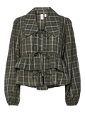 Yascinna Ls Tie Top - Ex - Forest Night Cinna Checks