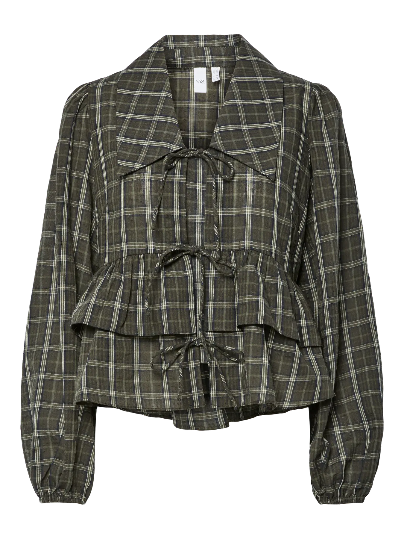 Yascinna Ls Tie Top - Ex - Forest Night Cinna Checks