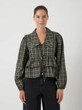 Yascinna Ls Tie Top - Ex - Forest Night Cinna Checks