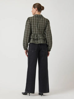 Yascinna Ls Tie Top - Ex - Forest Night Cinna Checks