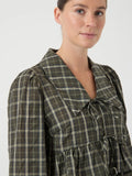 Yascinna Ls Tie Top - Ex - Forest Night Cinna Checks