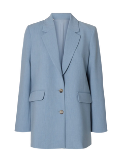 Rita Ls Relaxed Blazer Mel - Dusty Blue Melange