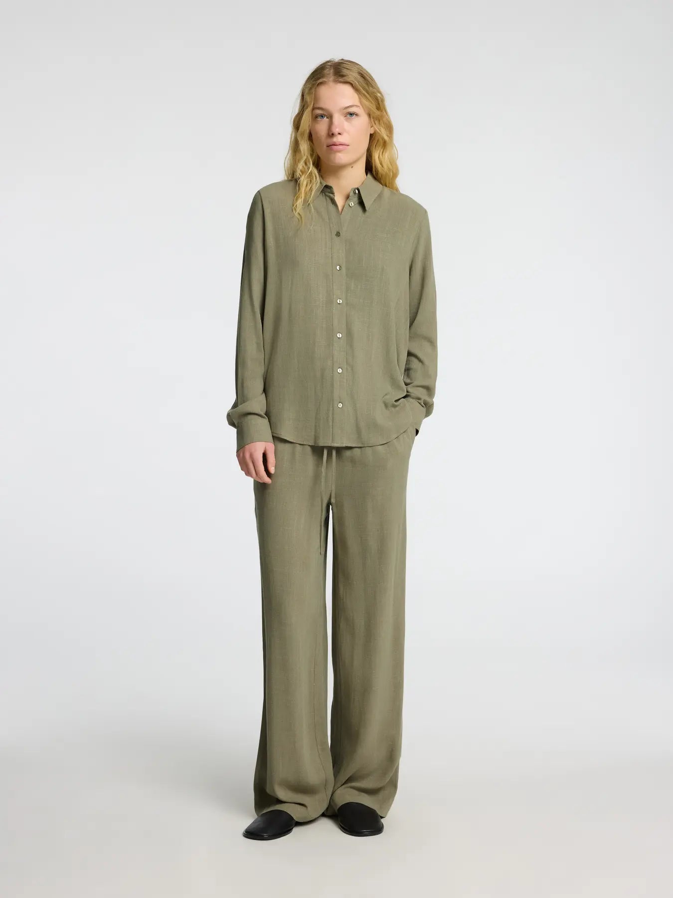 Selected Femme Viva Ls Sun Shirt - Vetiver