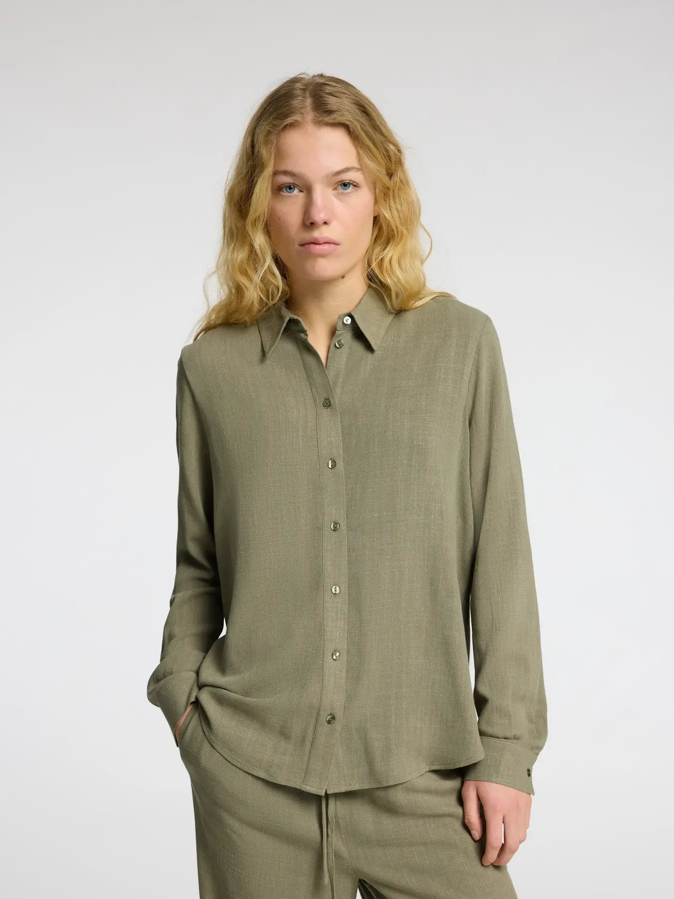 Selected Femme Viva Ls Sun Shirt - Vetiver