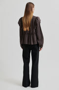 Terra Frill Blouse - Chocolate Plum