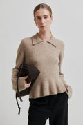 Selana Knit Collar - Camel Melange
