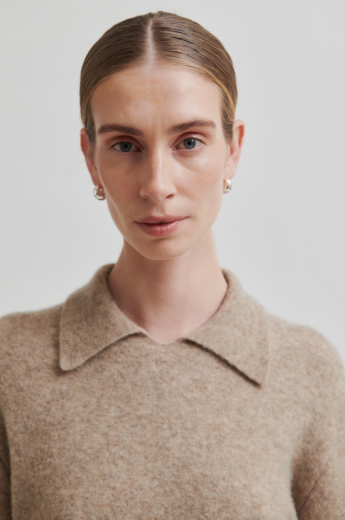 Selana Knit Collar - Camel Melange