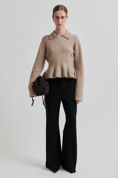 Selana Knit Collar - Camel Melange