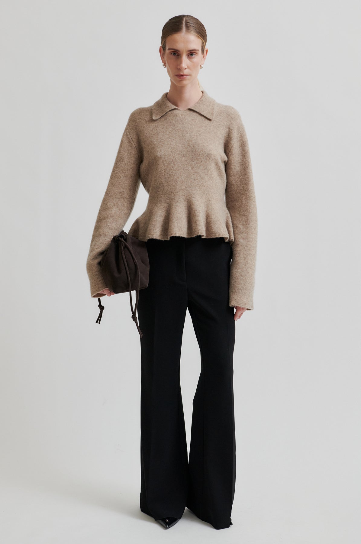 Selana Knit Collar - Camel Melange