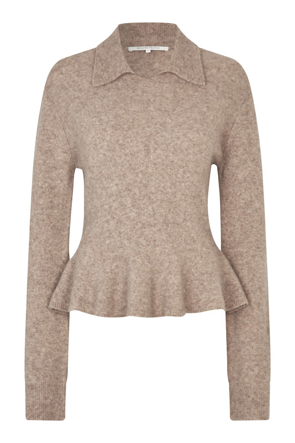 Selana Knit Collar - Camel Melange