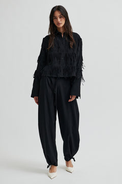 Dancing Cropped Shirt - Black