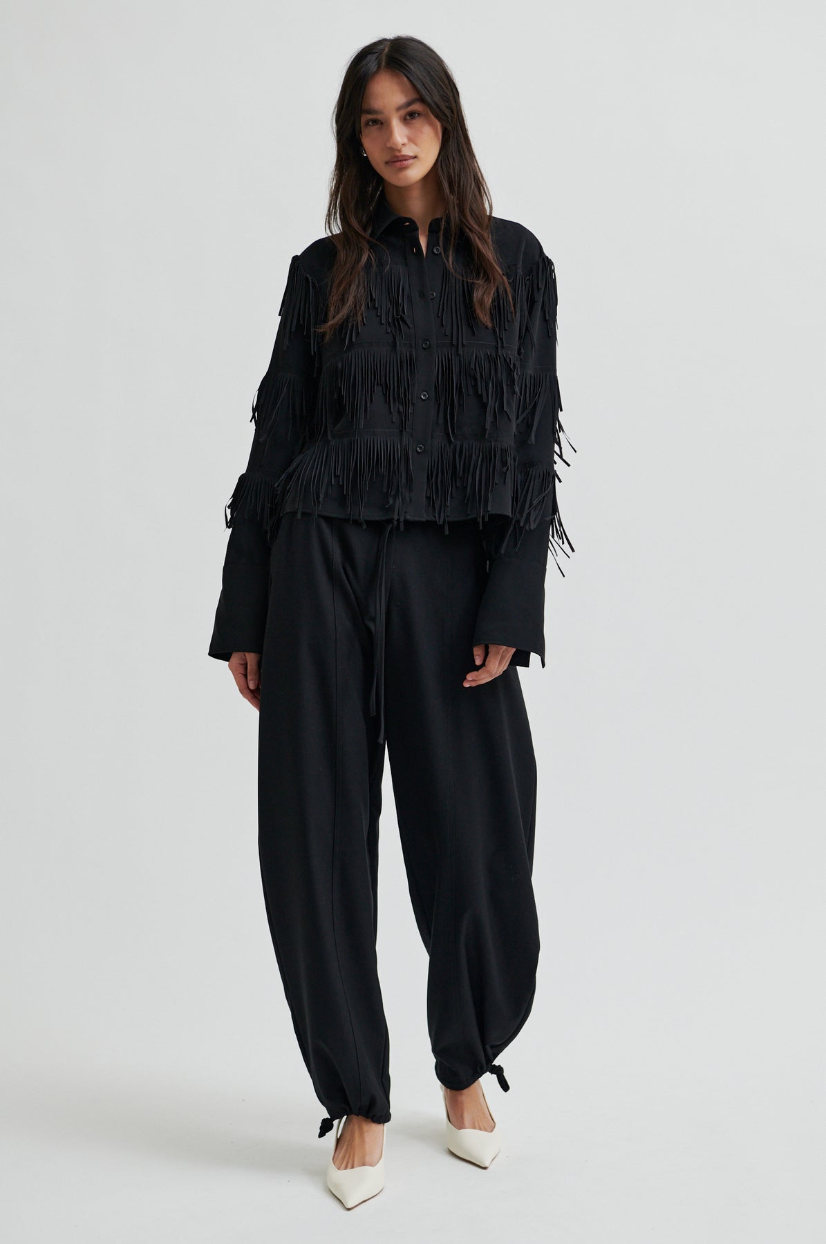 Dancing Cropped Shirt - Black