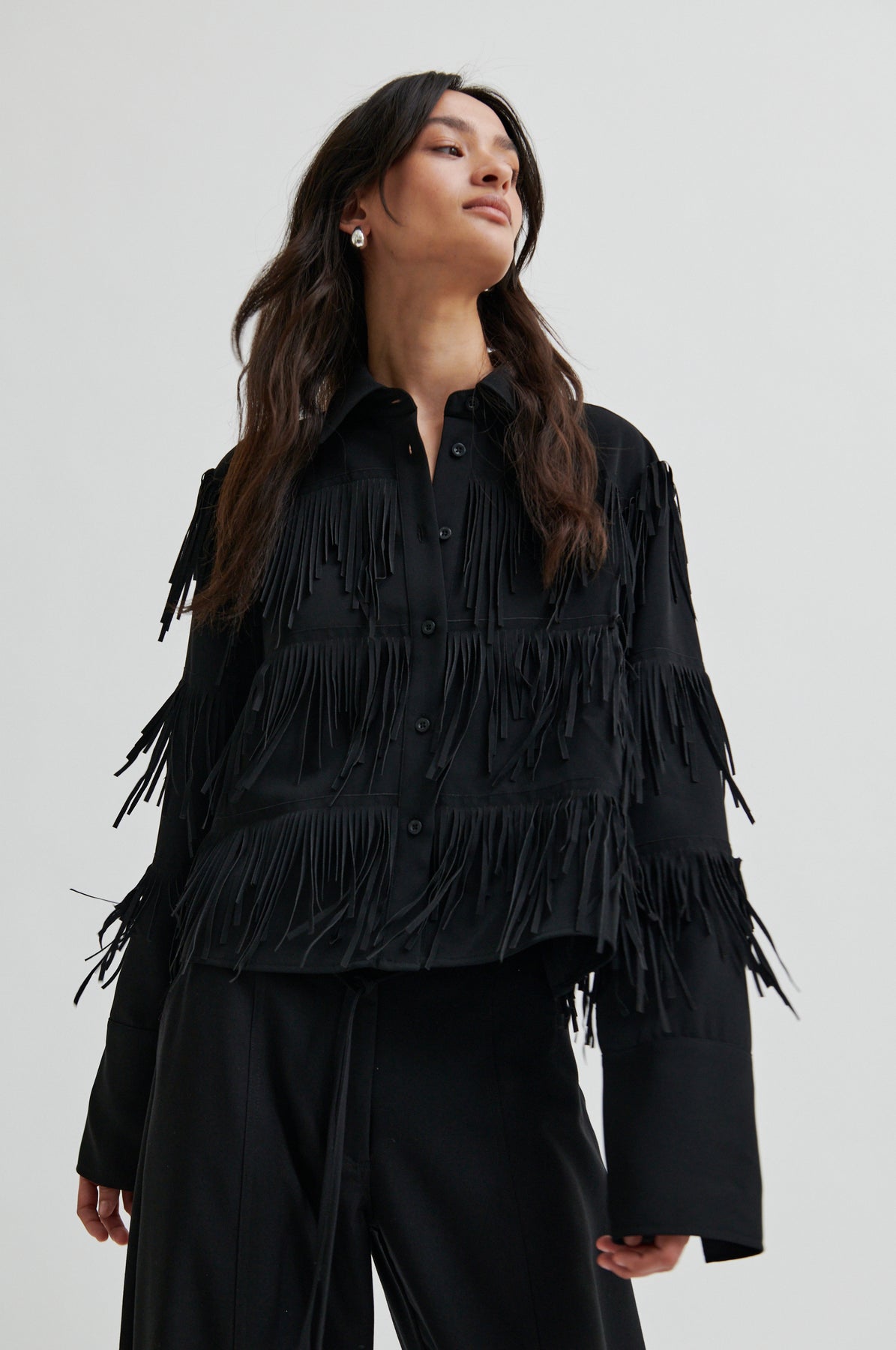 Dancing Cropped Shirt - Black