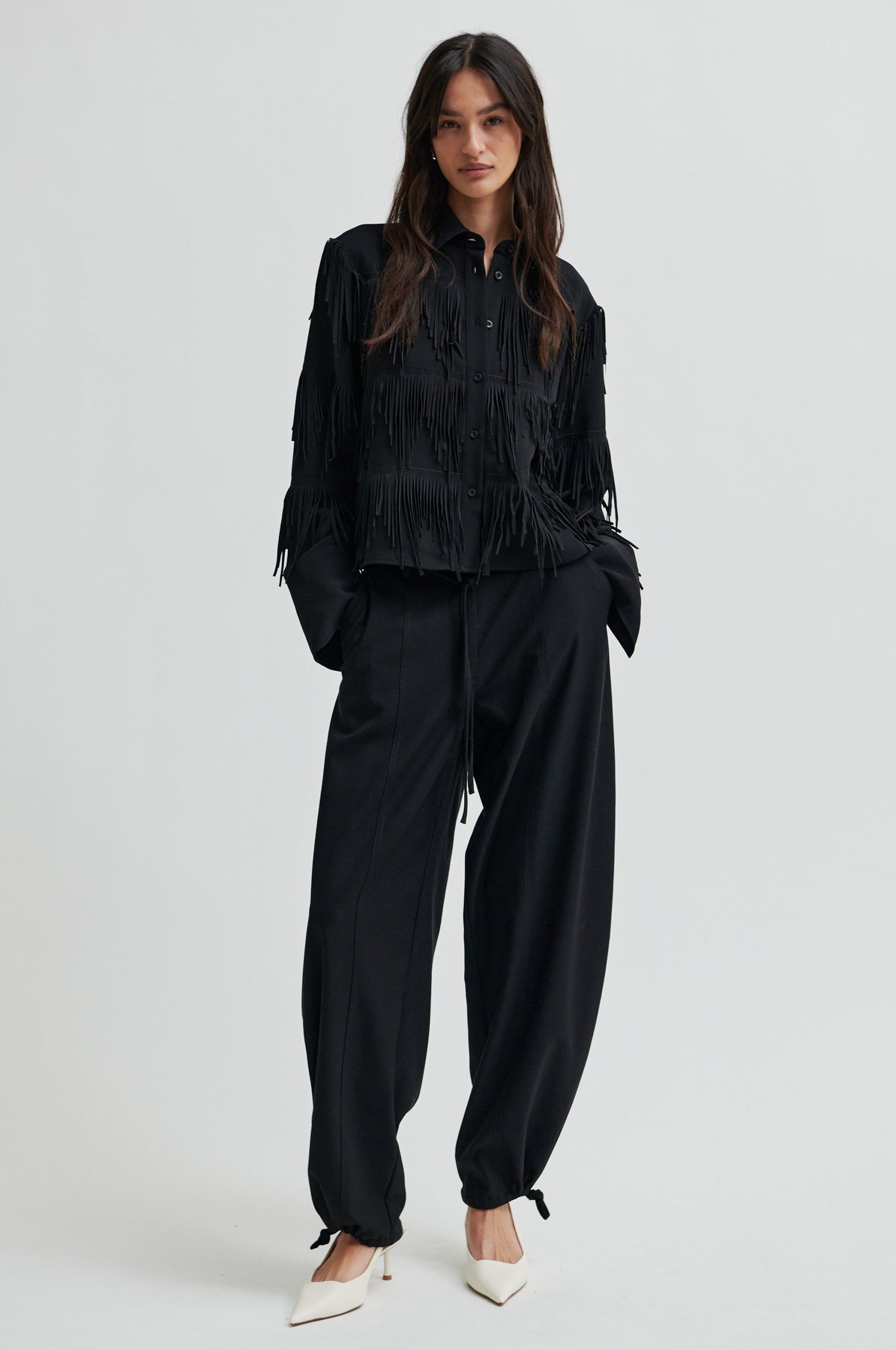 Dancing Cropped Shirt - Black