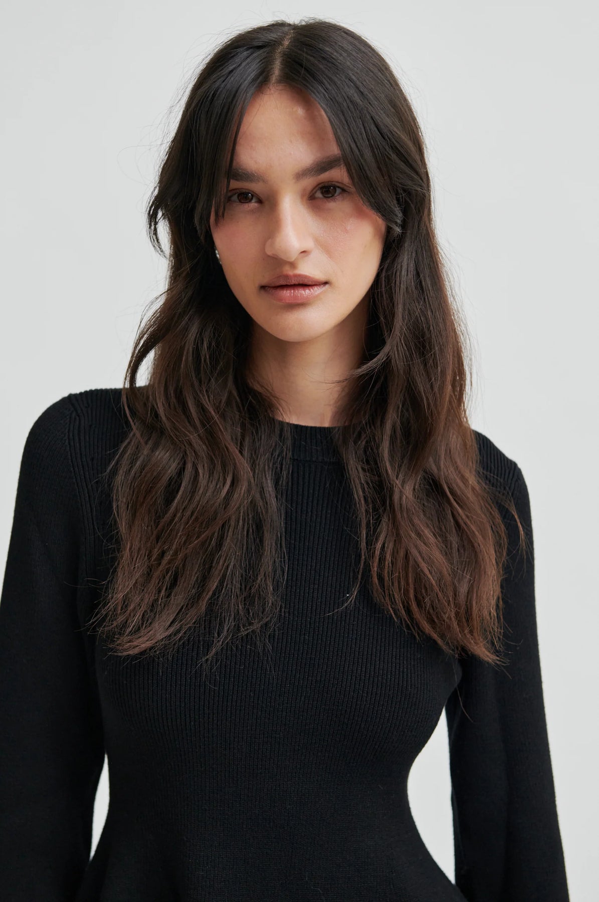 Stinna Knit Peplum - Svart