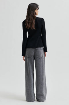 Stinna Knit Peplum - Black