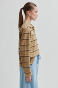 Lovella Striped Polo Tee - Kelp