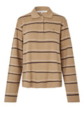 Lovella Striped Polo Tee - Kelp