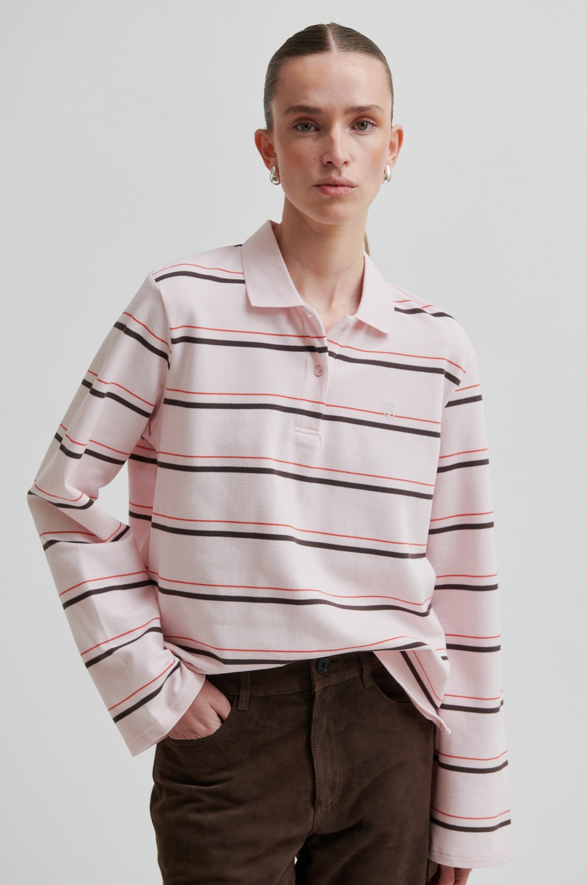 Lovella Striped Polo Tee - Festival Bloom