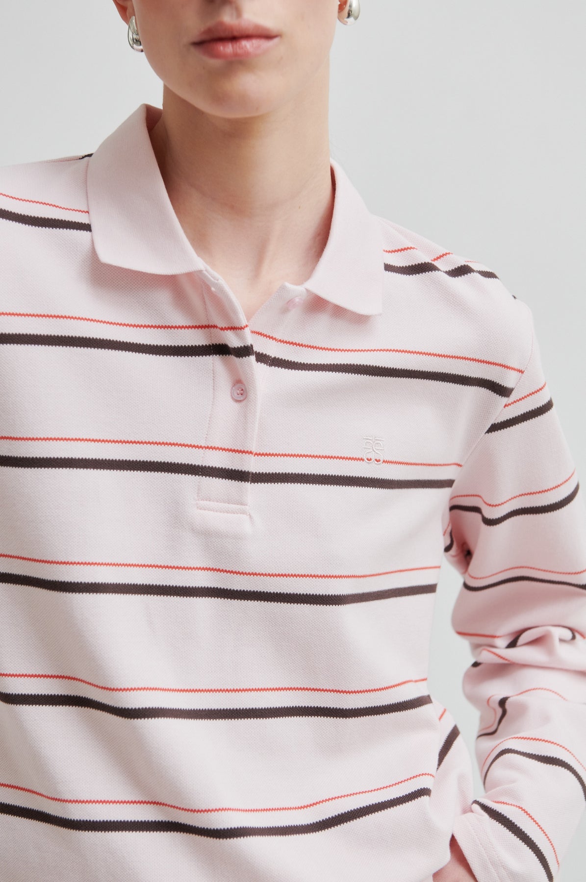 Lovella Striped Polo Tee - Festival Bloom
