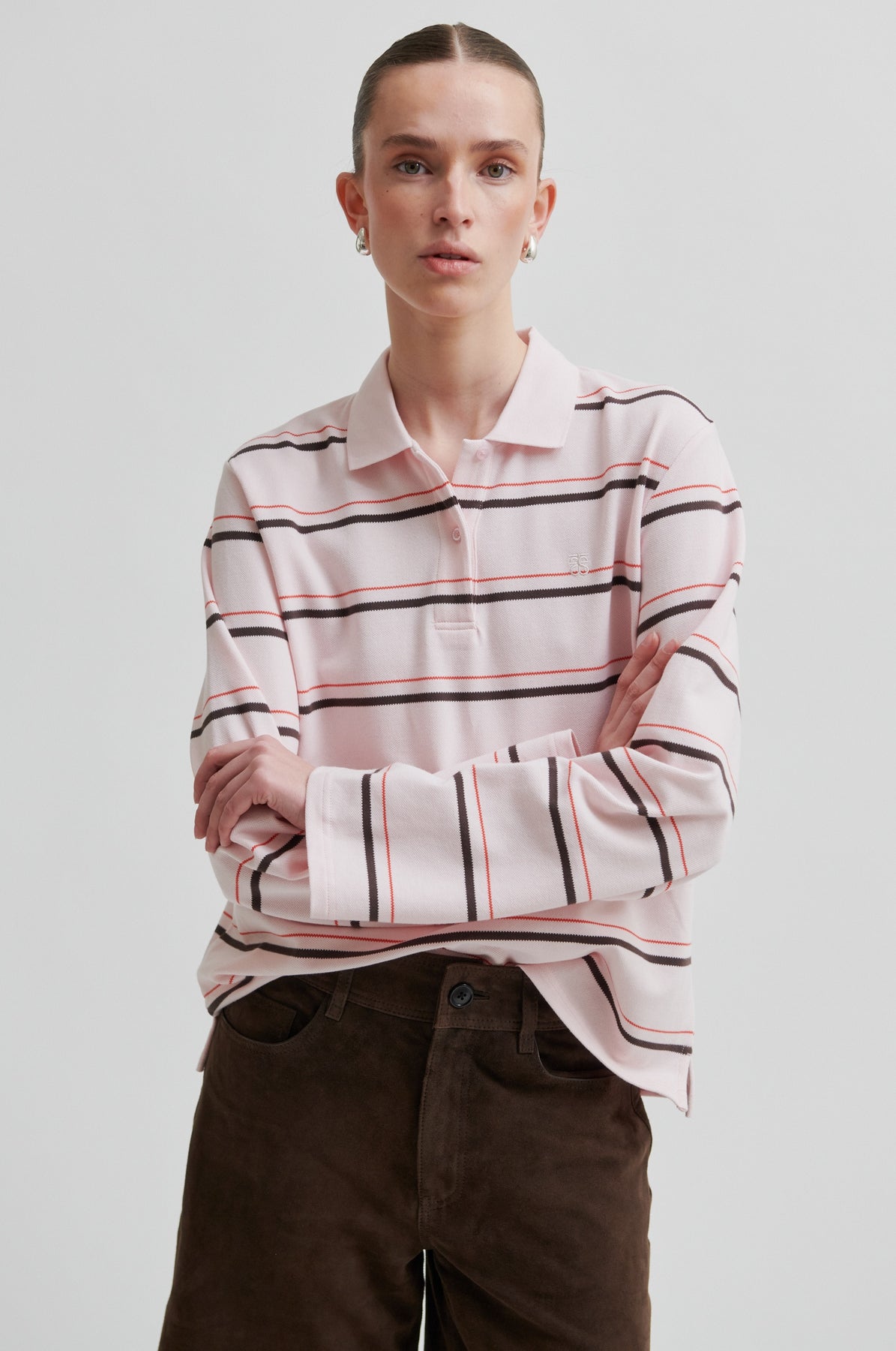 Lovella Striped Polo Tee - Festival Bloom