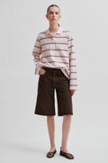 Lovella Striped Polo Tee - Festival Bloom