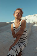 Basilia Dress - Cream Stripe
