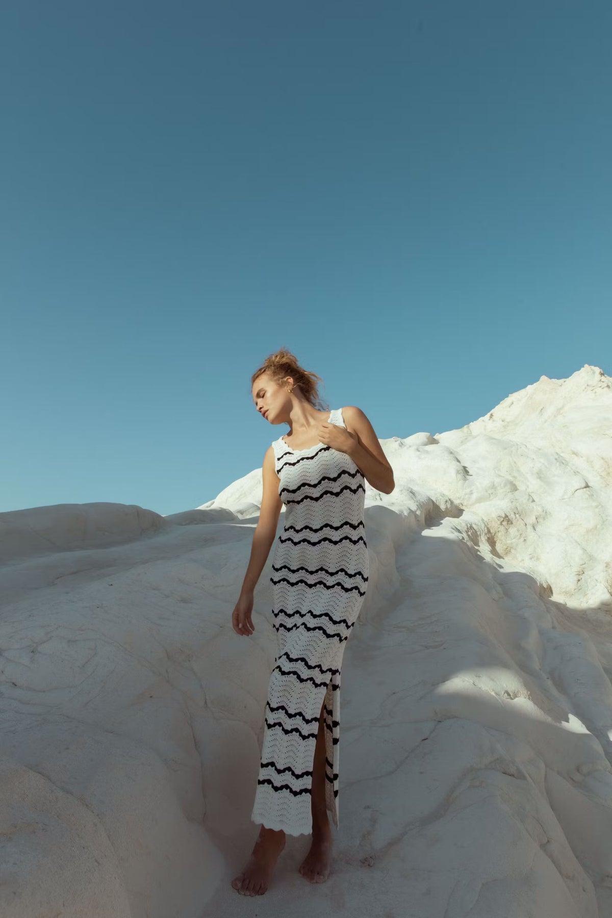 Basilia Dress - Cream Stripe