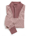Voss Cashmere Mix Half Zip - Dusty Dark Pink