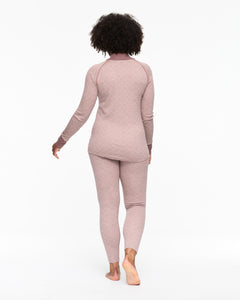 Voss Cashmere Mix Half Zip - Dusty Dark Pink