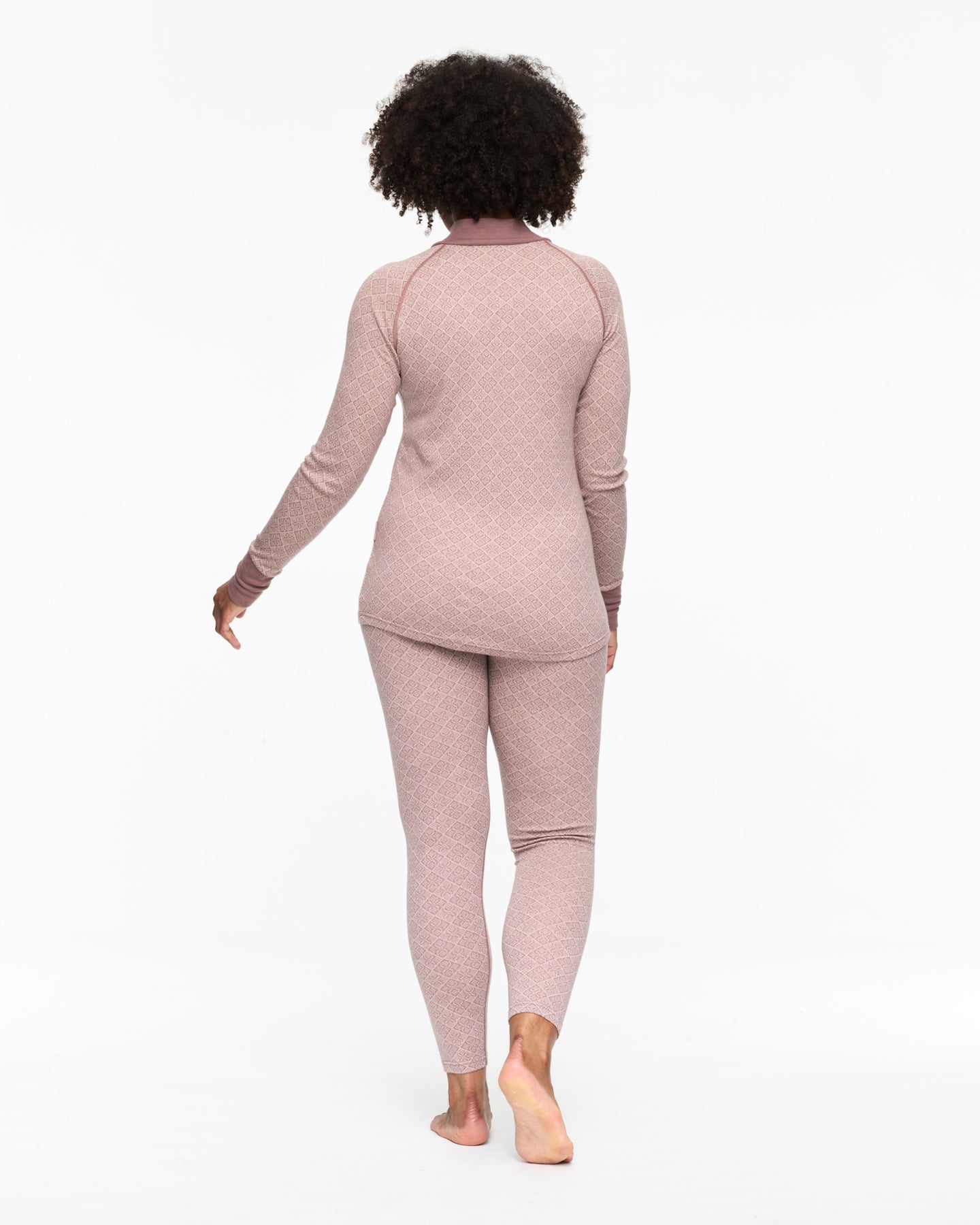 Voss Cashmere Mix Half Zip - Dusty Dark Pink