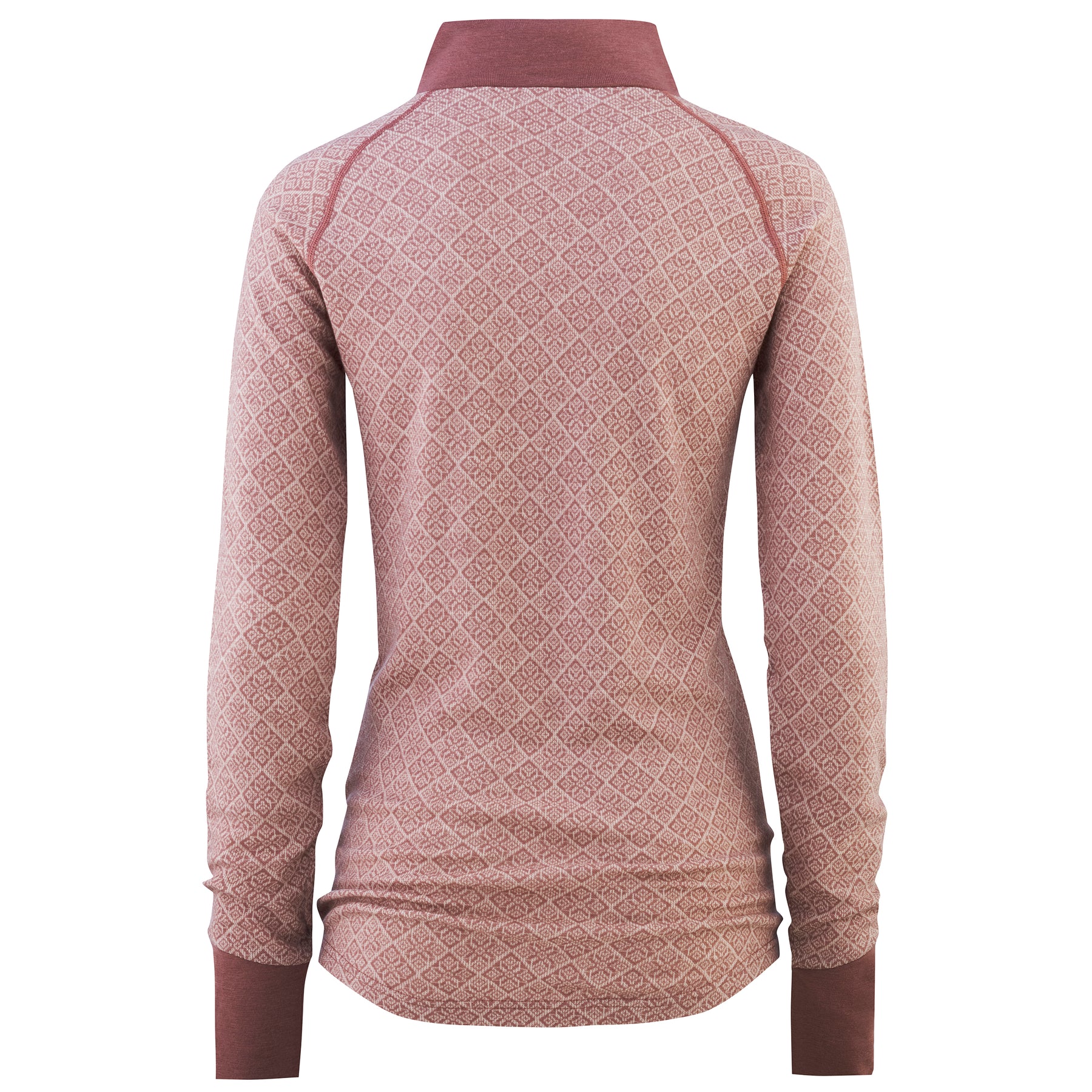 Voss Cashmere Mix Half Zip - Dusty Dark Pink