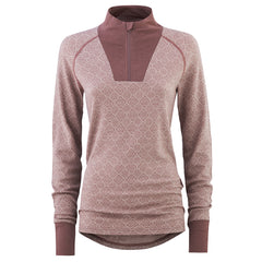 Voss Cashmere Mix Half Zip - Dusty Dark Pink