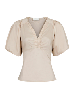 Irina Poplin Blouse - Dark Sand