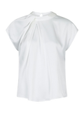 Fleur Drapy Satin Blouse - Off White