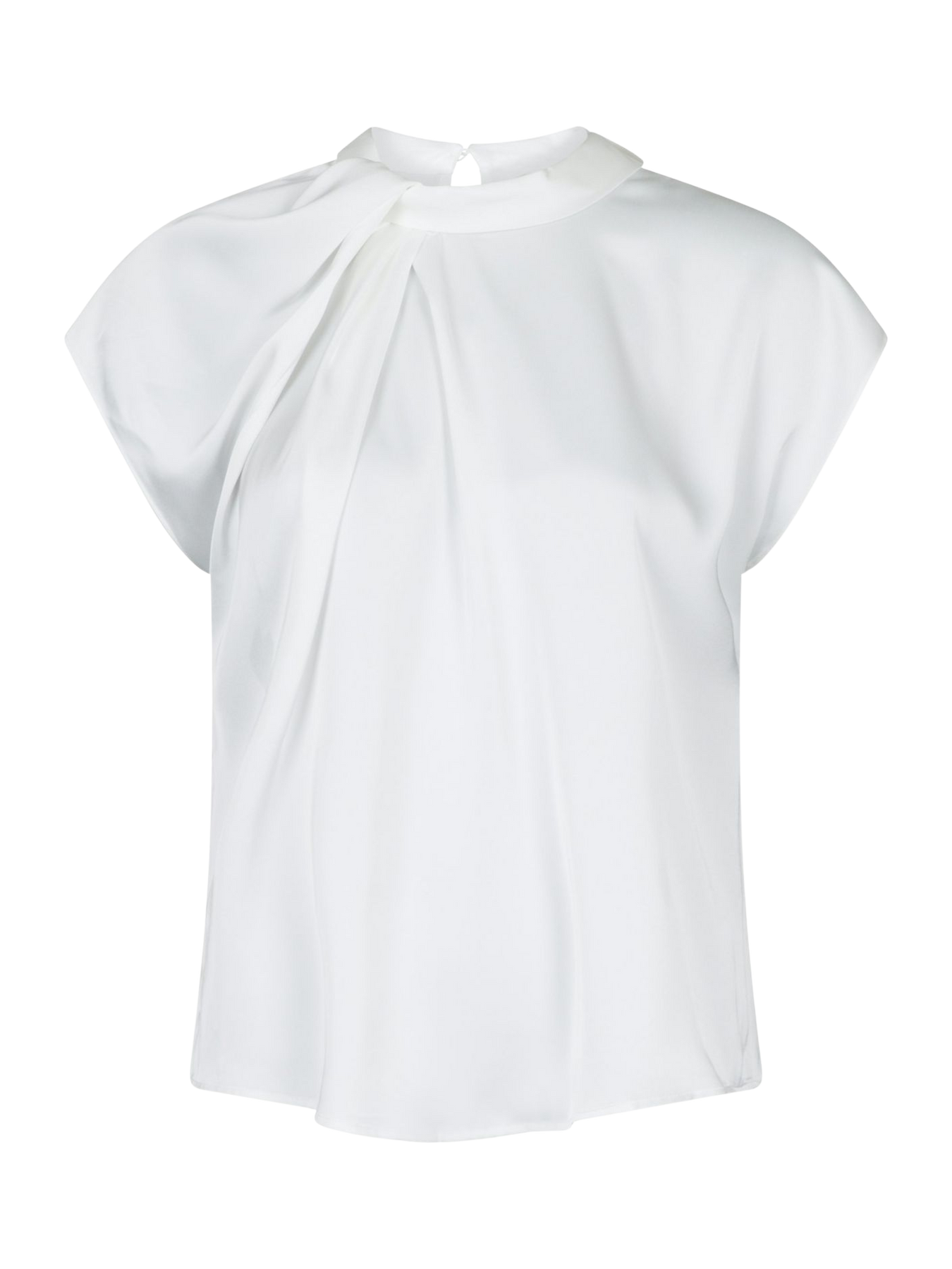 Fleur Drapy Satin Blouse - Off White