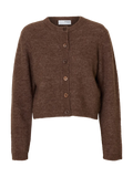 Sia Ras Ls Knit Cropped Cardigan - Fungi