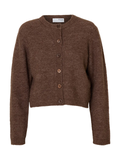Sia Ras Ls Knit Cropped Cardigan - Fungi