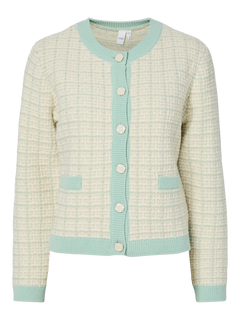 Yaslivia Ls Short Knit Cardigan - Lichen Birch
