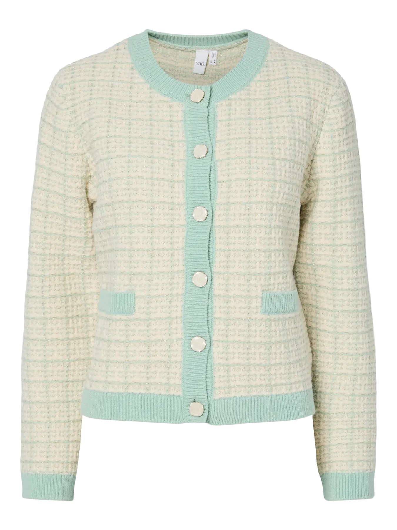 Yaslivia Ls Short Knit Cardigan - Lichen Birch