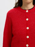 Sia Ras Ls Knit Cropped Kofta - Equestrian Red