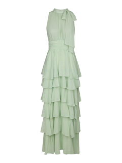 Marli Solid Chiffon Dress - Light Green