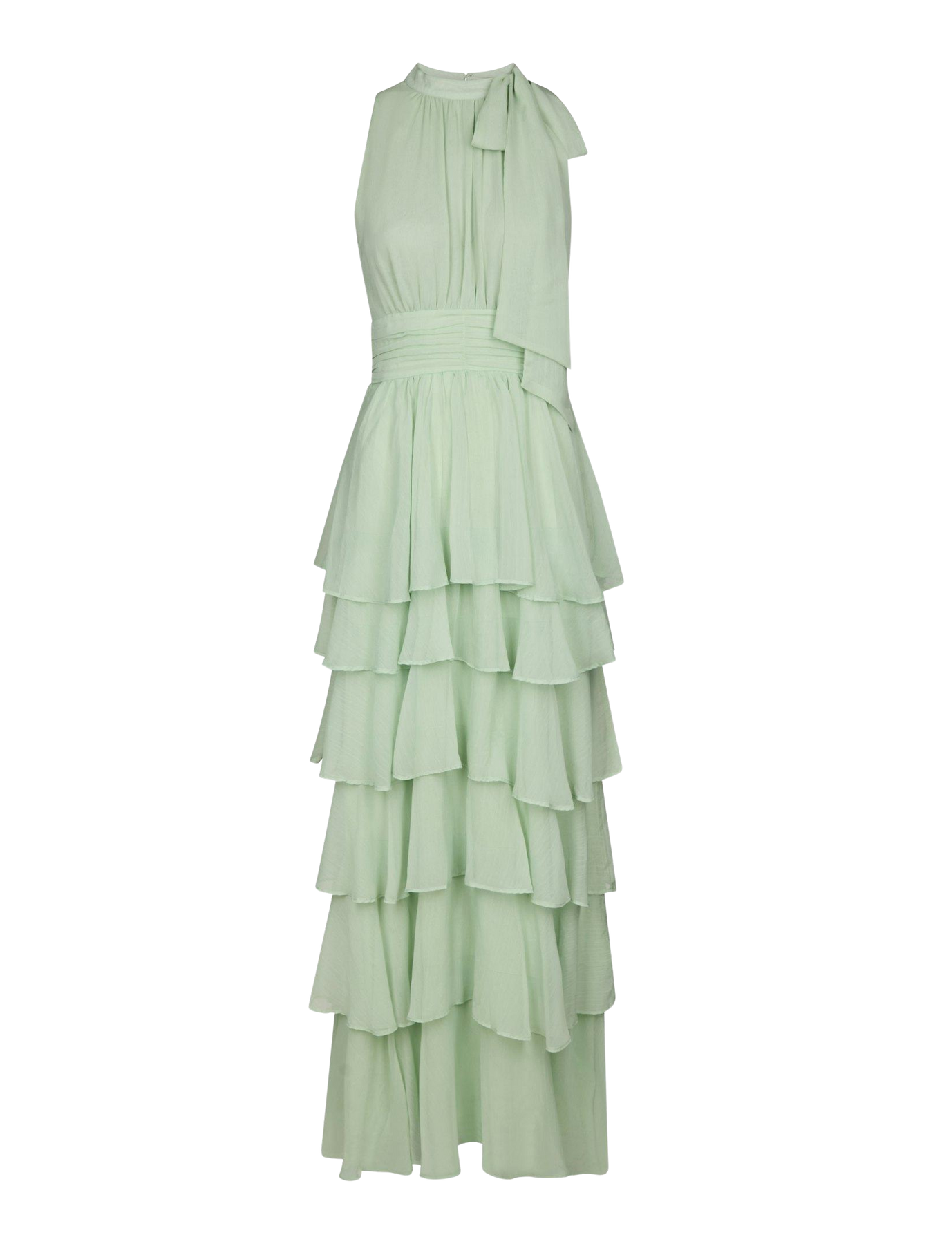 Marli Solid Chiffon Dress - Ljusgrön
